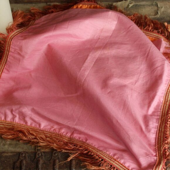 Vintage 1940s Pillowcase, US Army Air Corps Sweetheart Souvenir Orange Satin - Picture 6 of 10